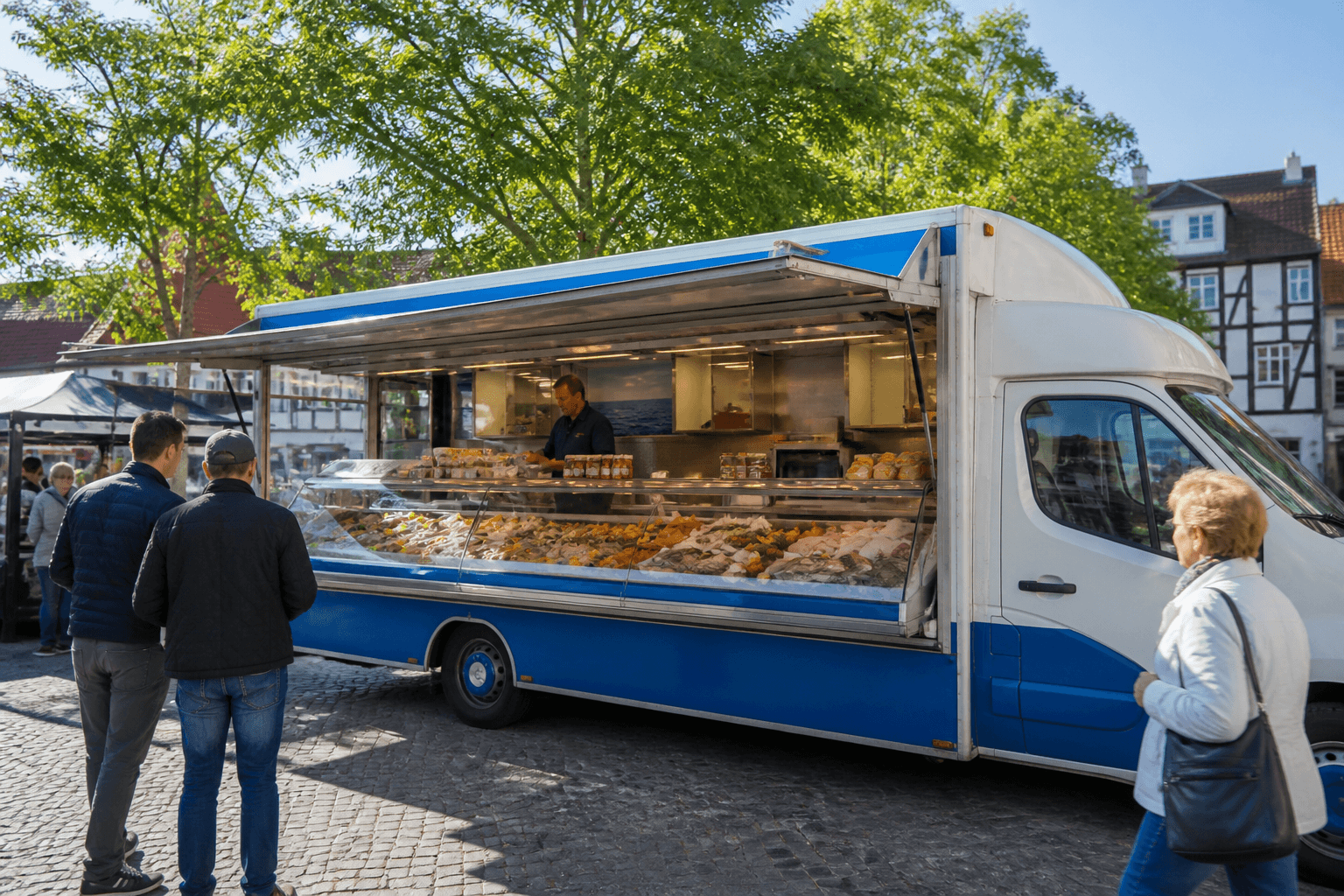 Zweiter Fischwagen von Fischdelikatessen Effenberger am Markt